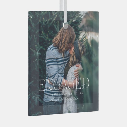 Eenvoudige, moderne foto van Elegant | Kerstmis Glas Ornament (Voorkant Rechts)