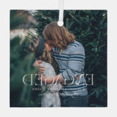 Eenvoudige, moderne foto van Elegant | Kerstmis Glas Ornament (Achterkant)