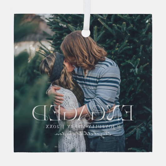 Eenvoudige, moderne foto van Elegant | Kerstmis Glas Ornament (Achterkant)