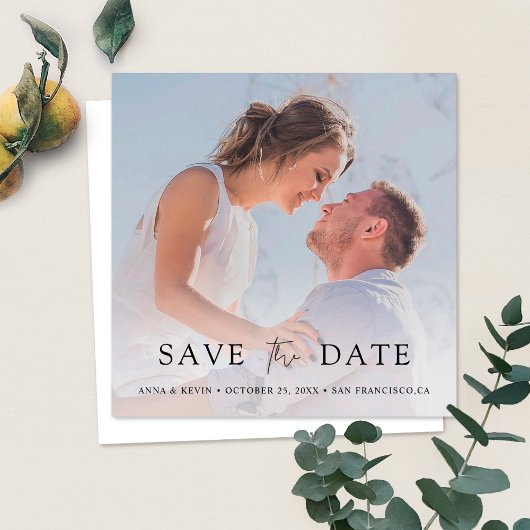 Eenvoudige, moderne foto van Elegant Save The Date