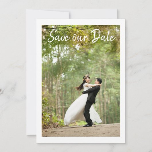Eenvoudige, moderne foto van Elegant slaat de datu Save The Date (Voorkant)