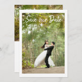 Eenvoudige, moderne foto van Elegant slaat de datu Save The Date (Voorkant / Achterkant)