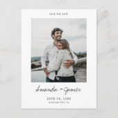 Eenvoudige, moderne foto van Elegant sparen de dat Aankondigingskaart (Voorkant)