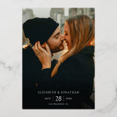 Eenvoudige, moderne foto van Elegant sparen de dat Folie Uitnodiging (Voorkant)