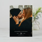 Eenvoudige, moderne foto van Elegant sparen de dat Folie Uitnodiging (Staand Voorkant)