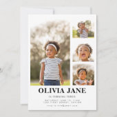 Eenvoudige moderne foto verjaardagsuitnodiging kaart (Voorkant)