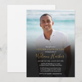 Eenvoudige moderne foto viering van het leven uitv kaart (Voorkant / Achterkant)