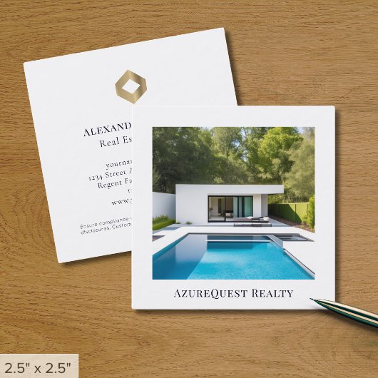 Eenvoudige moderne foto vierkante visitekaartje