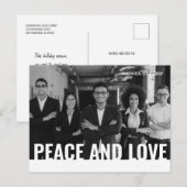 Eenvoudige, moderne foto voor vrede en liefde feestdagenkaart (Voorkant / Achterkant)