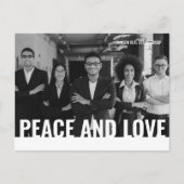 Eenvoudige, moderne foto voor vrede en liefde feestdagenkaart (Voorkant)