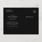 Eenvoudige Moderne Foto Zwart Bruiloft Save The Da Briefkaart (Achterkant)