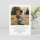 Eenvoudige Moderne Foto Zwart Wit Classic Wedding Kaart (Staand voorkant)