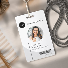 Eenvoudige moderne foto zwart-wit personeels-QR Badge