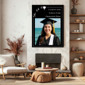 Eenvoudige moderne foto zwarte diploma partij welk poster
