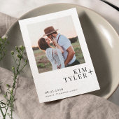 Eenvoudige moderne fotobruiloft save the date