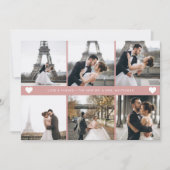 Eenvoudige, moderne fotocollage Blush Pink Bedankkaart (Voorkant)