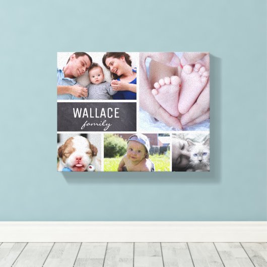 Eenvoudige, moderne fotocollage canvas afdruk (Insitu (Houten vloer))