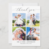 Eenvoudige moderne fotocollage gepersonaliseerde b bedankkaart (Voorkant)