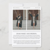 Eenvoudige Moderne Fotocollage Krant Afstuderen Aankondiging (Achterkant)
