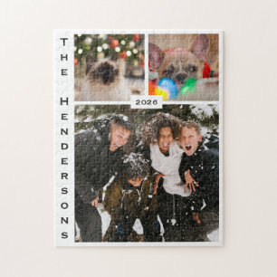 Eenvoudige moderne fotocollage met witte achtergro legpuzzel
