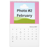 Eenvoudige moderne fotocollage minimalistisch op m kalender (Feb 2027)