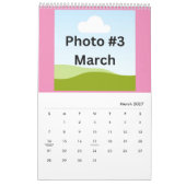 Eenvoudige moderne fotocollage minimalistisch op m kalender (Mar 2027)