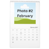 Eenvoudige moderne fotocollage minimalistisch op m kalender (Feb 2027)