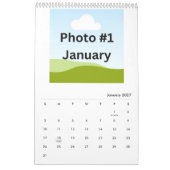 Eenvoudige moderne fotocollage minimalistisch op m kalender (Jan 2027)