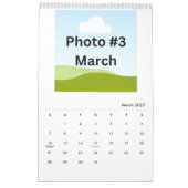 Eenvoudige moderne fotocollage minimalistisch op m kalender (Mar 2027)