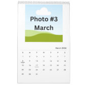 Eenvoudige moderne fotocollage minimalistisch op m kalender (Mar 2026)
