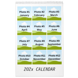 Eenvoudige moderne fotocollage minimalistisch op m kalender