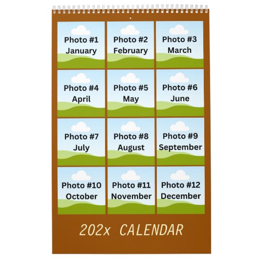 Eenvoudige moderne fotocollage minimalistisch op m kalender (Hoes)