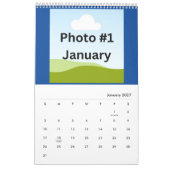 Eenvoudige moderne fotocollage minimalistisch op m kalender (Jan 2027)