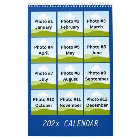Eenvoudige moderne fotocollage minimalistisch op m kalender (Hoes)