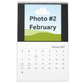 Eenvoudige moderne fotocollage minimalistisch op m kalender (Feb 2027)