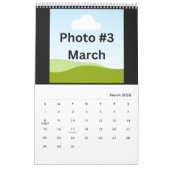 Eenvoudige moderne fotocollage minimalistisch op m kalender (Mar 2026)