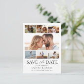 Eenvoudige Moderne Fotocollage Trouwen Save the Da Aankondigingskaart (Staand voorkant)