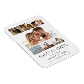 Eenvoudige Moderne Fotocollage Trouwen Save the Da Magneet (Rechterzijde)