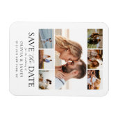 Eenvoudige Moderne Fotocollage Trouwen Save the Da Magneet (Horizontaal)