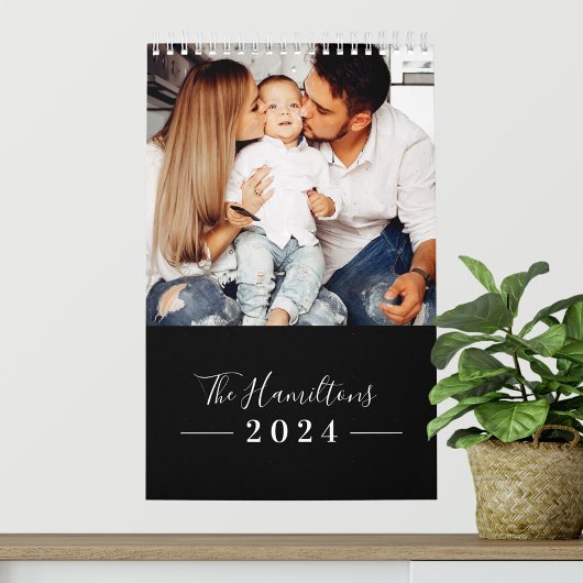 Eenvoudige moderne fotofamilie 2025 kalender