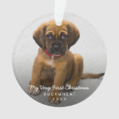 Eenvoudige moderne fotofoto voor eerste kerstmis ornament (voorkant)