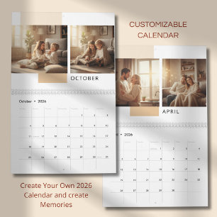 Eenvoudige moderne fotokalender kalender
