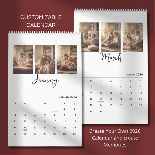 Eenvoudige Moderne Fotokalender Kalender