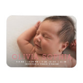 Eenvoudige moderne fotomagneet | Geboorteaankondig Magneet (Horizontaal)