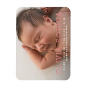 Eenvoudige moderne fotomagneet | Geboorteaankondig Magneet (Verticaal)