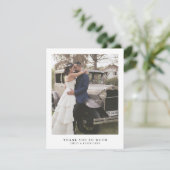 Eenvoudige moderne fotominimalistische bruiloft bedankkaart (Staand voorkant)