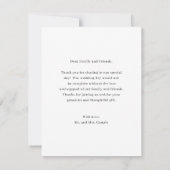 Eenvoudige moderne fotominimalistische bruiloft bedankkaart (Achterkant)