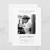 Eenvoudige moderne fotontwerp save the date ansich uitnodiging briefkaart (Voorkant / Achterkant)