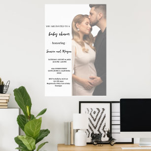 Eenvoudige Moderne Fotoposter voor Babyfeest Poster