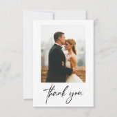 Eenvoudige Moderne Foto's Bruiloft Dank u Bedankkaart (Voorkant)